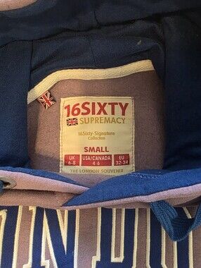 16Sixty Supremacy Small Pullover Hoodie in Navy and Mauve